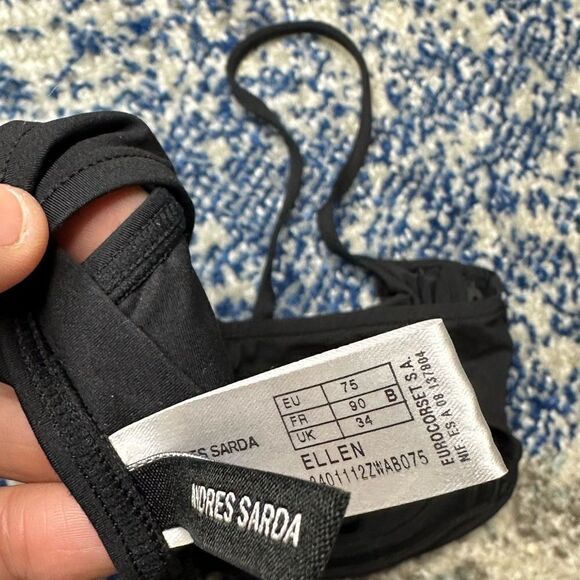 Andres Sarda Ruched Beaded Ellen Bikini Black 34b - Picture 12 of 13